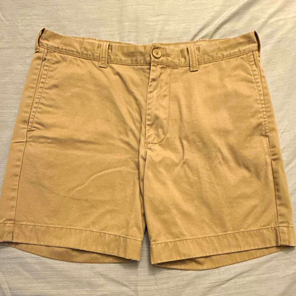 J.CREW Reade Beige Cotton Chino Shorts 7" Inseam Pockets Flat Front Men’s 33W